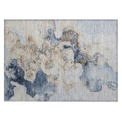 Machine Washable Indoor/Outdoor Chantille Denim 1'8" x 2'6" Rug