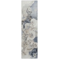 Machine Washable Indoor/Outdoor Chantille Ivory 2'3" x 7'6" Runner Rug