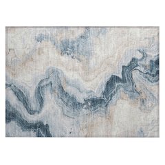 Machine Washable Indoor/Outdoor Chantille Beige 1'8" x 2'6" Rug