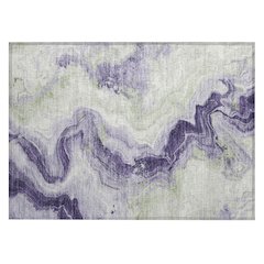 Machine Washable Indoor/Outdoor Chantille Lavender 1'8" x 2'6" Rug