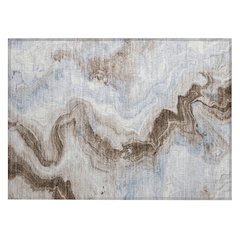 Machine Washable Indoor/Outdoor Chantille Taupe 1'8" x 2'6" Rug