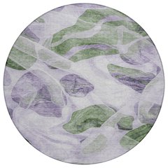 Machine Washable Indoor/Outdoor Chantille Lavender 8' x 8' Round Rug
