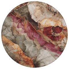 Machine Washable Indoor/Outdoor Chantille Khaki 8' x 8' Round Rug