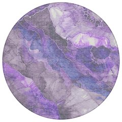 Machine Washable Indoor/Outdoor Chantille Lavender 8' x 8' Round Rug