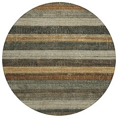 Machine Washable Indoor/Outdoor Chantille Khaki 8' x 8' Round Rug