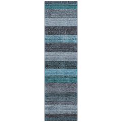 Machine Washable Indoor/Outdoor Chantille Teal 2'3" x 7'6" Runner Rug
