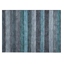 Machine Washable Indoor/Outdoor Chantille Teal 1'8" x 2'6" Rug