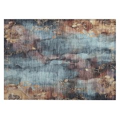 Machine Washable Indoor/Outdoor Chantille Blue 1'8" x 2'6" Rug