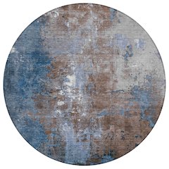 Machine Washable Indoor/Outdoor Chantille Coffee 8' x 8' Round Rug