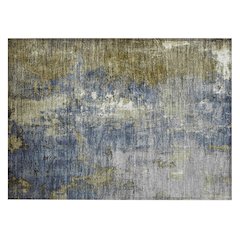 Machine Washable Indoor/Outdoor Chantille Khaki 1'8" x 2'6" Rug