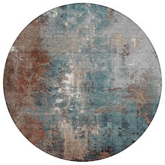Machine Washable Indoor/Outdoor Chantille Paprika 8' x 8' Round Rug