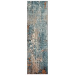 Machine Washable Indoor/Outdoor Chantille Teal 2'3" x 7'6" Runner Rug
