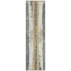 Machine Washable Indoor/Outdoor Chantille Gold 2'3" x 7'6" Runner Rug