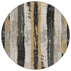 Machine Washable Indoor/Outdoor Chantille Taupe 8' x 8' Round Rug