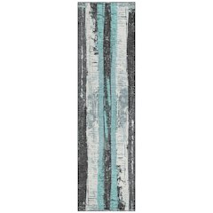 Machine Washable Indoor/Outdoor Chantille Teal 2'3" x 7'6" Runner Rug