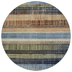 Machine Washable Indoor/Outdoor Chantille Blue 8' x 8' Round Rug