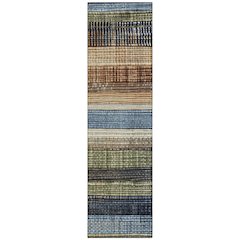 Machine Washable Indoor/Outdoor Chantille Blue 2'3" x 7'6" Runner Rug