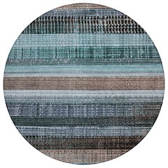 Machine Washable Indoor/Outdoor Chantille Teal 8' x 8' Round Rug