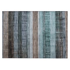Machine Washable Indoor/Outdoor Chantille Teal 1'8" x 2'6" Rug