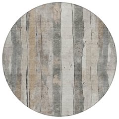 Machine Washable Indoor/Outdoor Chantille Putty 8' x 8' Round Rug