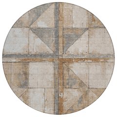 Machine Washable Indoor/Outdoor Chantille Copper 8' x 8' Round Rug