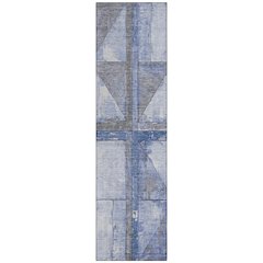 Machine Washable Indoor/Outdoor Chantille Denim 2'3" x 7'6" Runner Rug