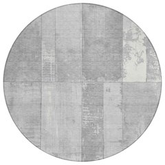 Machine Washable Indoor/Outdoor Chantille Gray 8' x 8' Round Rug