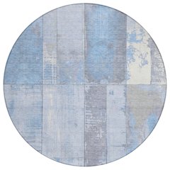 Machine Washable Indoor/Outdoor Chantille Sky 8' x 8' Round Rug