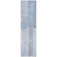 Machine Washable Indoor/Outdoor Chantille Sky 2'3" x 7'6" Runner Rug
