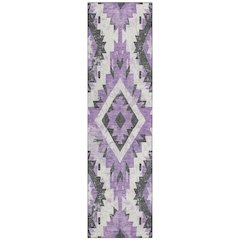 Machine Washable Indoor/Outdoor Chantille Purple 2'3" x 7'6" Runner Rug
