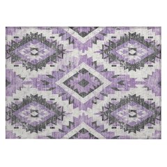Machine Washable Indoor/Outdoor Chantille Purple 1'8" x 2'6" Rug