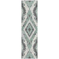 Machine Washable Indoor/Outdoor Chantille Seafoam 2'3" x 7'6" Runner Rug