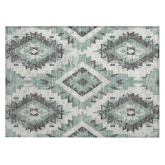 Machine Washable Indoor/Outdoor Chantille Seafoam 1'8" x 2'6" Rug