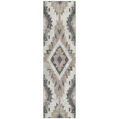 Machine Washable Indoor/Outdoor Chantille Taupe 2'3" x 7'6" Runner Rug