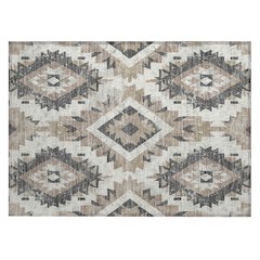 Machine Washable Indoor/Outdoor Chantille Taupe 1'8" x 2'6" Rug