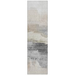 Machine Washable Indoor/Outdoor Chantille Ivory 2'3" x 7'6" Runner Rug