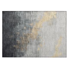 Machine Washable Indoor/Outdoor Chantille Gold 1'8" x 2'6" Rug