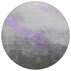 Machine Washable Indoor/Outdoor Chantille Lavender 8' x 8' Round Rug