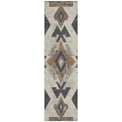 Machine Washable Indoor/Outdoor Chantille Beige 2'3" x 7'6" Runner Rug