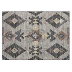 Machine Washable Indoor/Outdoor Chantille Taupe 1'8" x 2'6" Rug