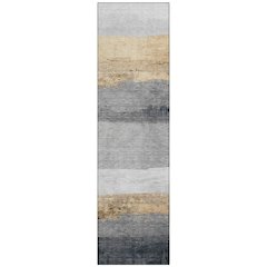 Machine Washable Indoor/Outdoor Chantille Gold 2'3" x 7'6" Runner Rug