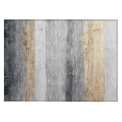 Machine Washable Indoor/Outdoor Chantille Gold 1'8" x 2'6" Rug