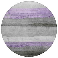 Machine Washable Indoor/Outdoor Chantille Lavender 8' x 8' Round Rug