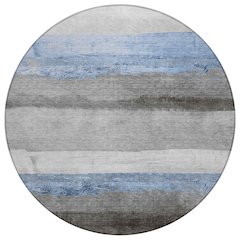 Machine Washable Indoor/Outdoor Chantille Sky 8' x 8' Round Rug