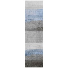 Machine Washable Indoor/Outdoor Chantille Sky 2'3" x 7'6" Runner Rug