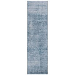 Machine Washable Indoor/Outdoor Chantille Denim 2'3" x 7'6" Runner Rug