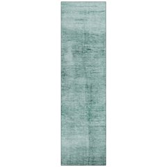 Machine Washable Indoor/Outdoor Chantille Teal 2'3" x 7'6" Runner Rug