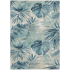 Machine Washable Indoor/Outdoor Chantille Teal 2'6" x 3'10" Rug