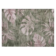 Machine Washable Indoor/Outdoor Chantille Olive 1'8" x 2'6" Rug