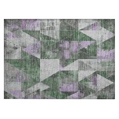 Machine Washable Indoor/Outdoor Chantille Emerald 1'8" x 2'6" Rug